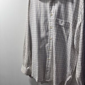 Forzieri White and Blue Grid Pattern Shirt